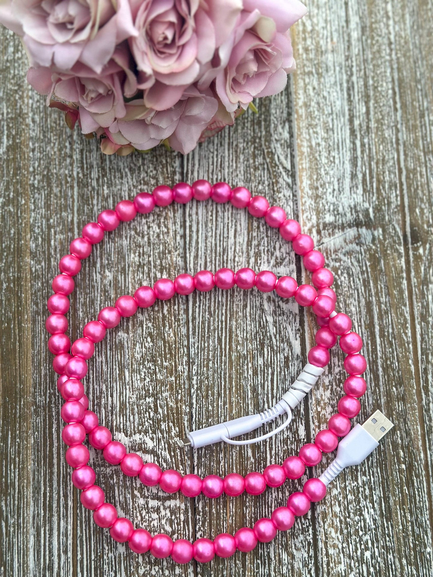 Pink Pearl • 2 In 1 Phone Charger