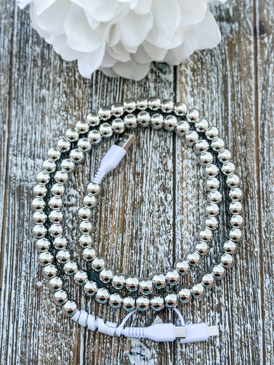 Silver Beads • 2 in 1 Phone Charger