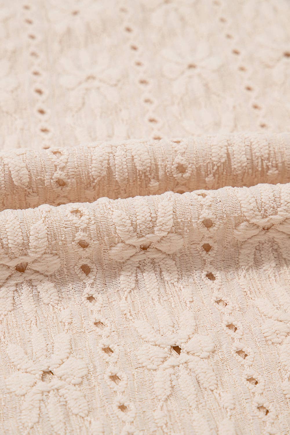 Oatmeal Floral Textured Top