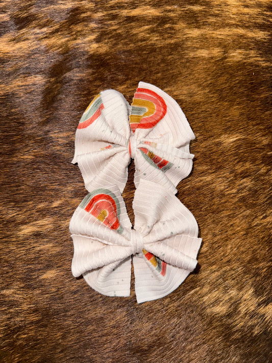 Boho Rainbow Piggie Bow