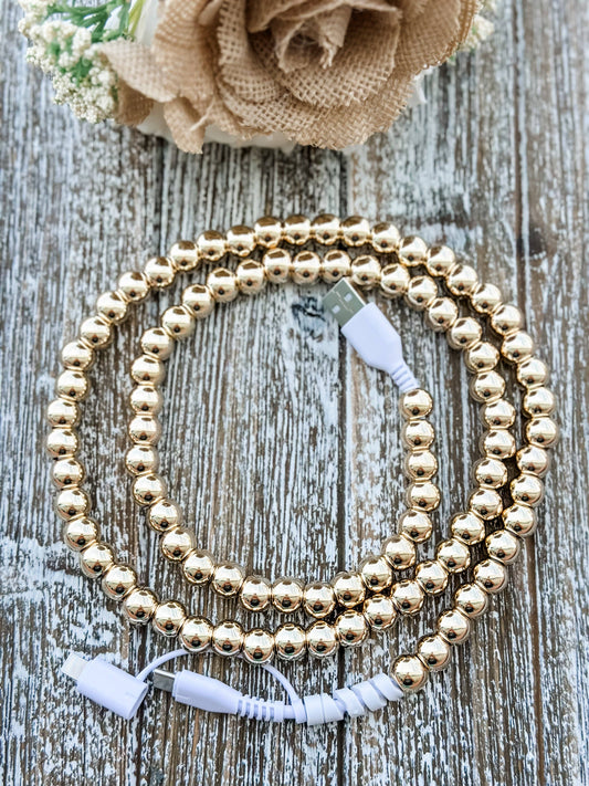 Gold Beads • 2 in 1 Phone Charger