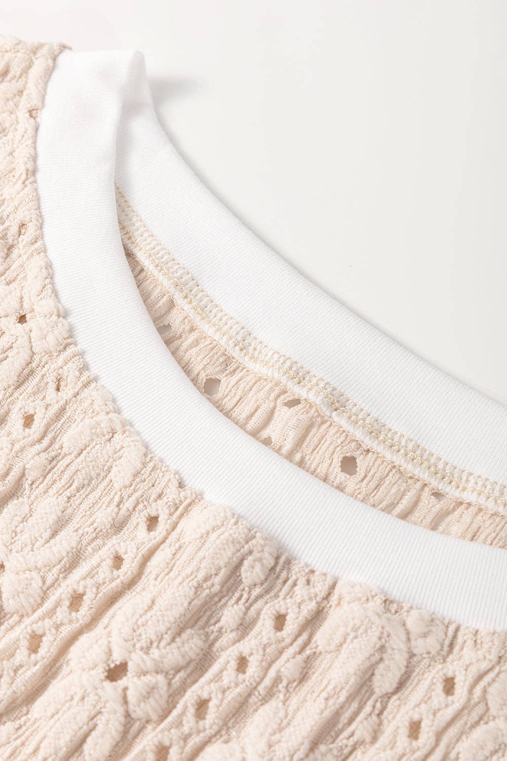 Oatmeal Floral Textured Top